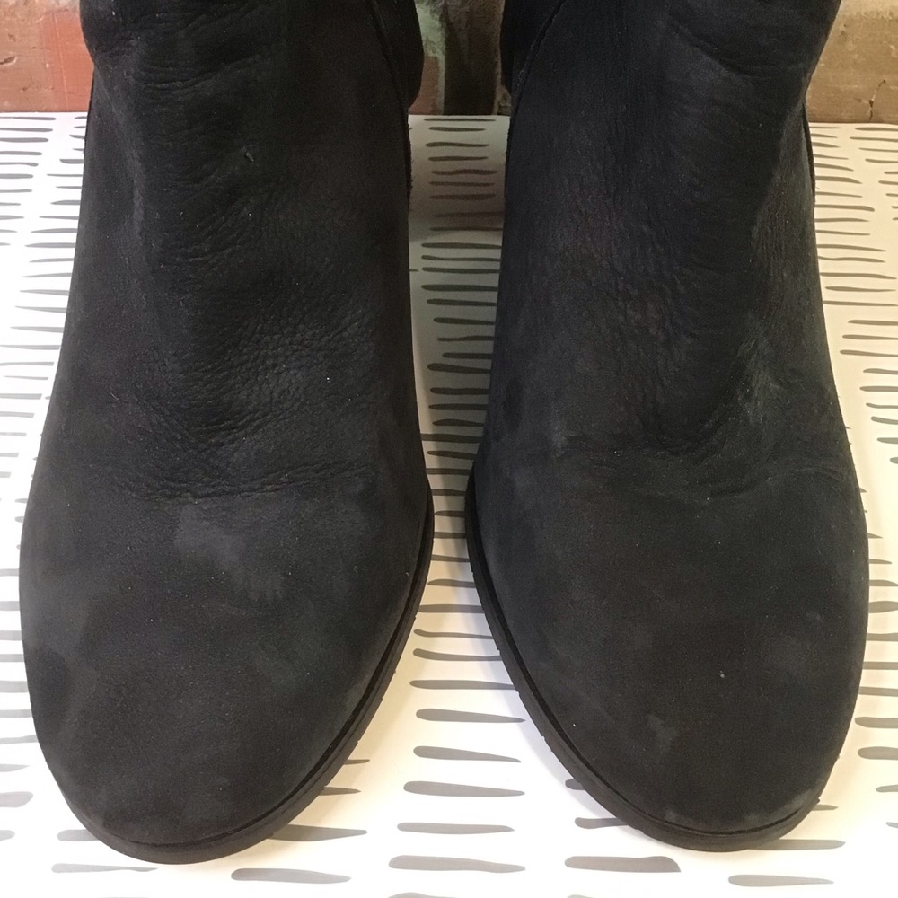 KENNETH COLE Women's Black Nubuck Leather Over The Knee Chunky Heel Boots 9 - Picture 8 of 9
